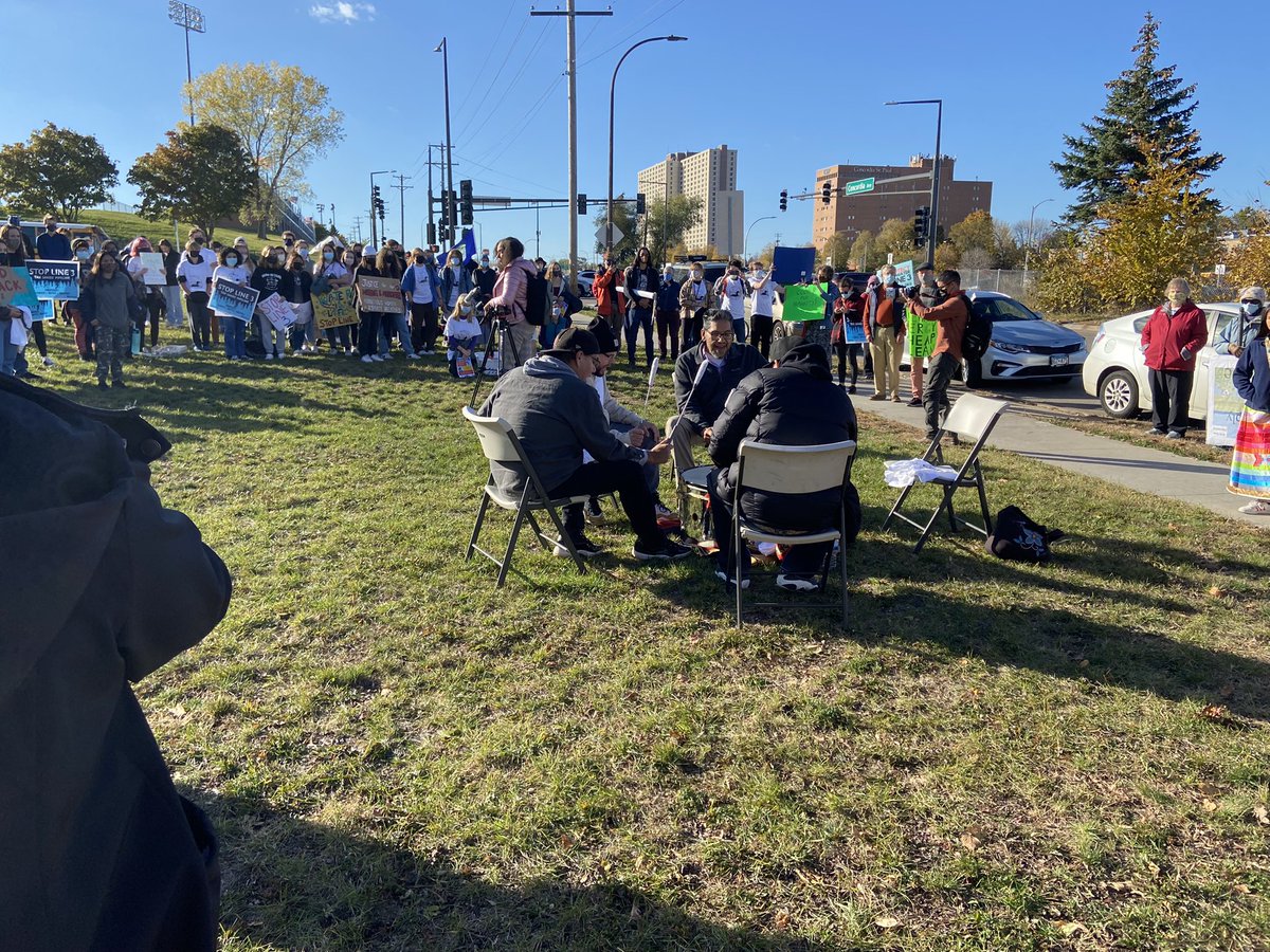 Web3Resist's tweet photo. RIGHT NOW: over 150 young people are rallying in Saint Paul to call on @Chase to end fossil finance and #DefundLine3. Indigenous people are holding ceremony now, with speeches expected to begin shortly! https://t.co/Ao6KcrGHHC