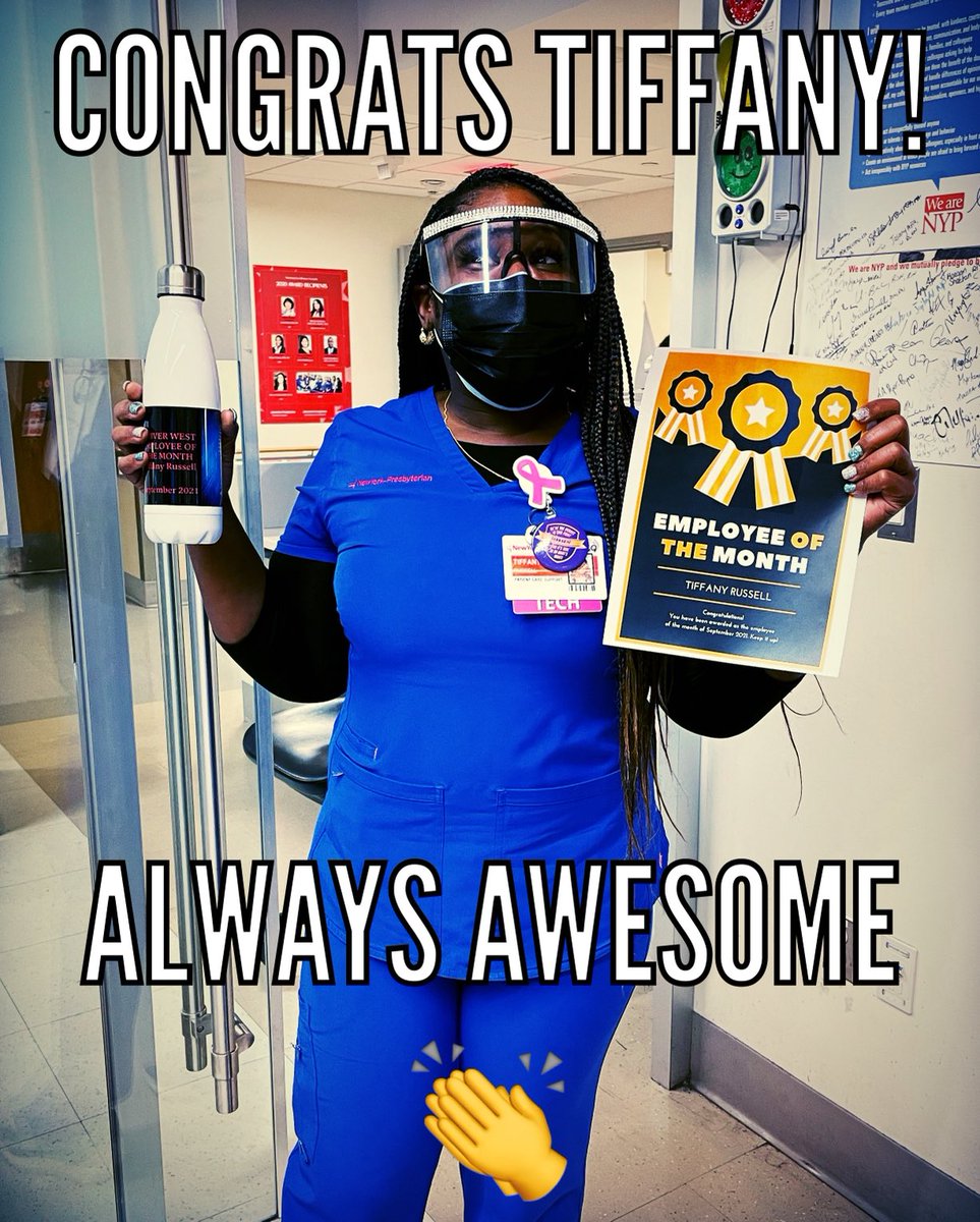 NYP/Allen: Tiffany Russell, PCA takes such great care of our patients &amp; her team members. It’s no wonder she’s 2RW’s Employee of the Month! 
Congratulations Tiffany!👏
#SoWellDeserved
#BlingQueen
#communityfeelglobalimpact
⁦@HeadRNColumbia⁩
⁦⁩⁦<a href="/allen_spine/">Allen Surgical Spine Unit</a>⁩