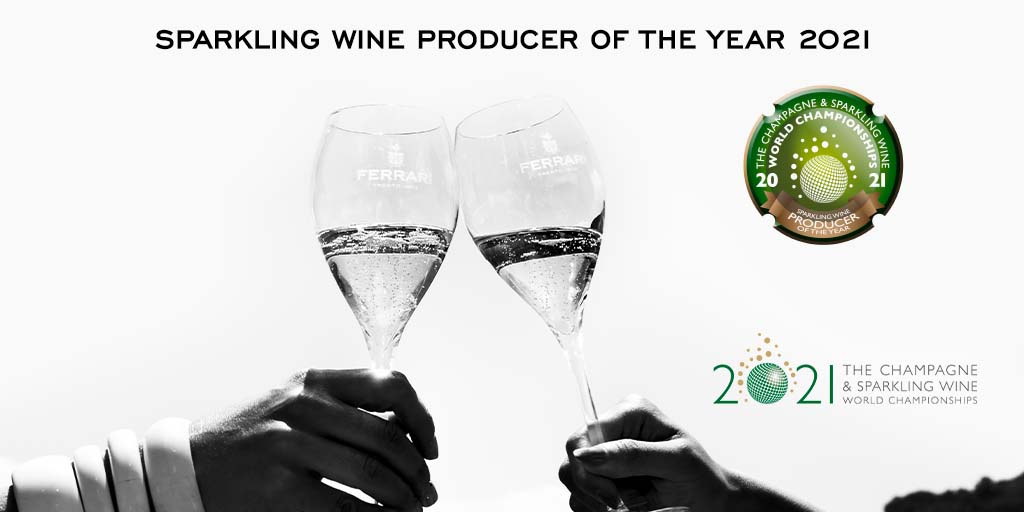 #FerrariTrento is Sparkling Wine Producer of the Year 2021, winning at The Champagne &amp; Sparkling Wine World Championships. 
8 silver medals and 12 gold, including our Ferrari Brut and Maximum Blanc de Blanc labels, attesting to the great quality of our #SparklingWines.