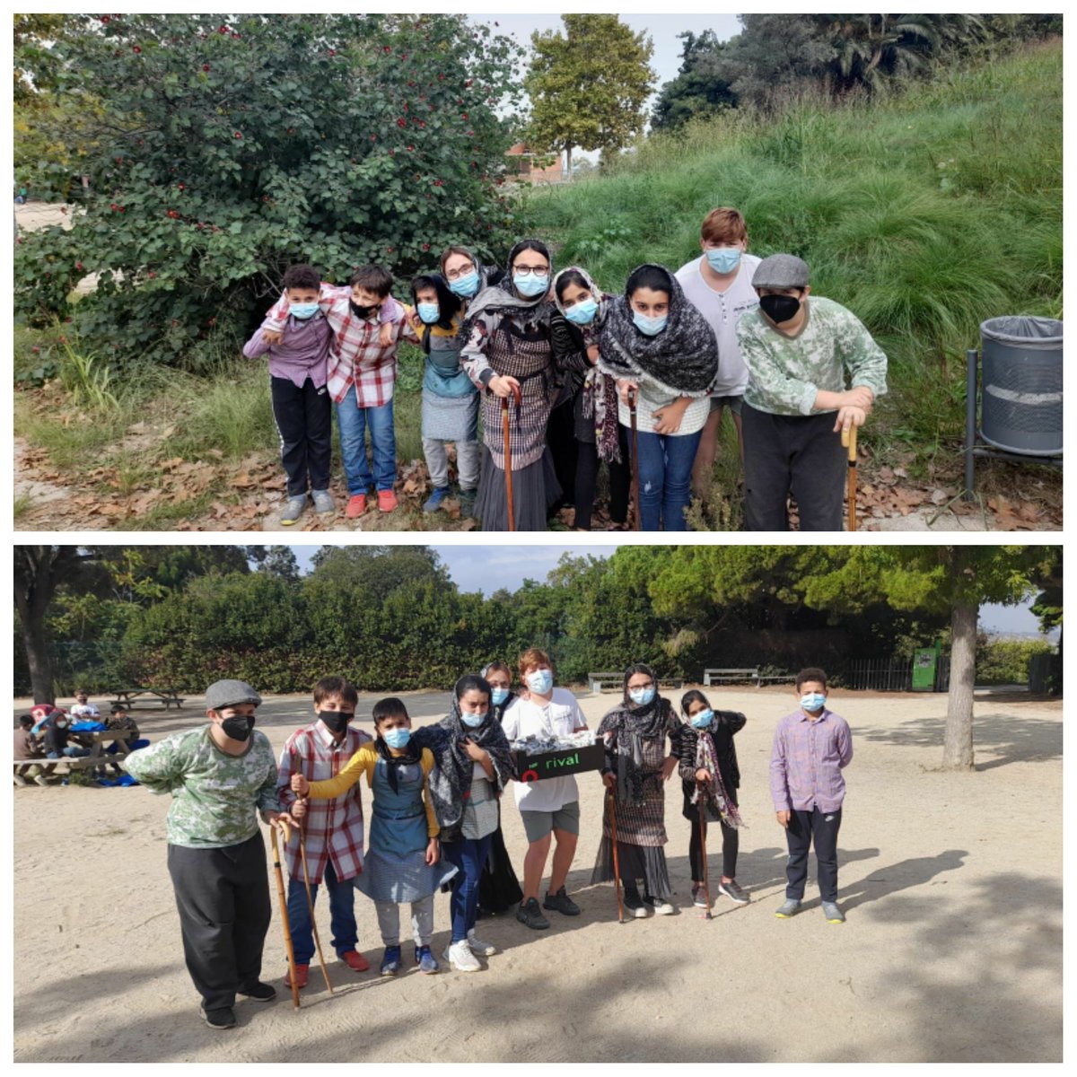 escolacanclos's tweet photo. Hem celebrat la festa de la Castanyada a la muntanya de Montjuïc 🍂🍁
Com és tradició a l'escola, l'alumnat de 6è s'ha disfressat de castanyeres i castanyers per repartir castanyes a tots els nens i les nenes de l'escola.
Ens ho hem passat molt bé!

Bona castanyada a tothom! 🌰🍠 https://t.co/uMIzHxh5bm