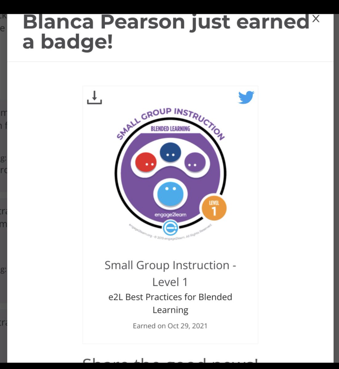 followthelita2's tweet image. Congratulations Ms. Pearson for earning a badge in small group instruction! Your passion and growth mindset are sure to translate to student success!   #waytogrow @BurginElem @ArlingtonISD @mitziclarkrich