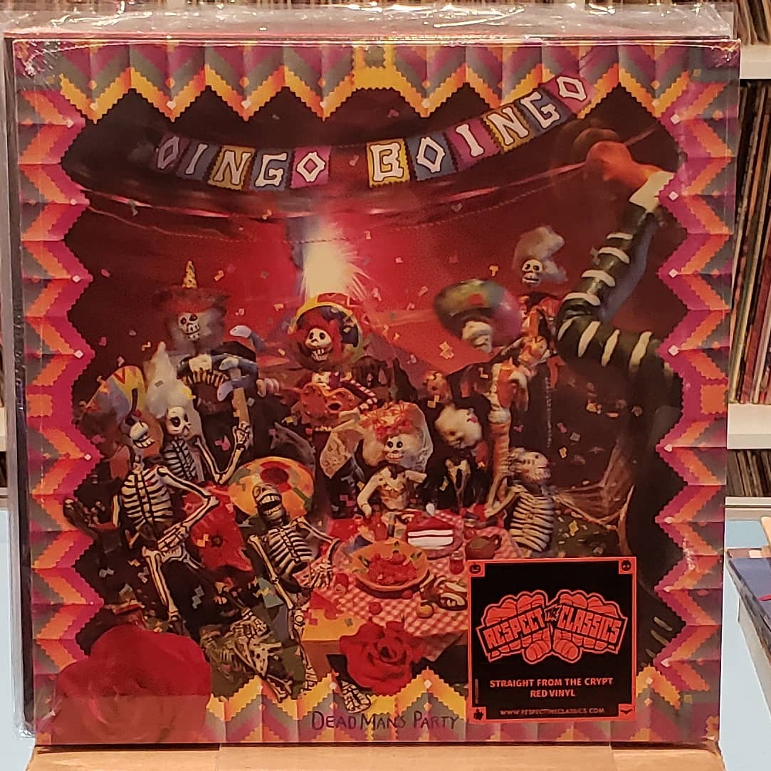 spincoffeevinyl's tweet photo. Oingo Boingo – Dead Man's Party
New Wave, 1985 (2015 Reissue) 
Art by Celeste Williams
.
.
.
#halloweenvinyl #halloweenrecords #vinyloftheday #albumoftheday #vinylrecords #albumart #diadelosmuertos #halloween https://t.co/Cuhythksix