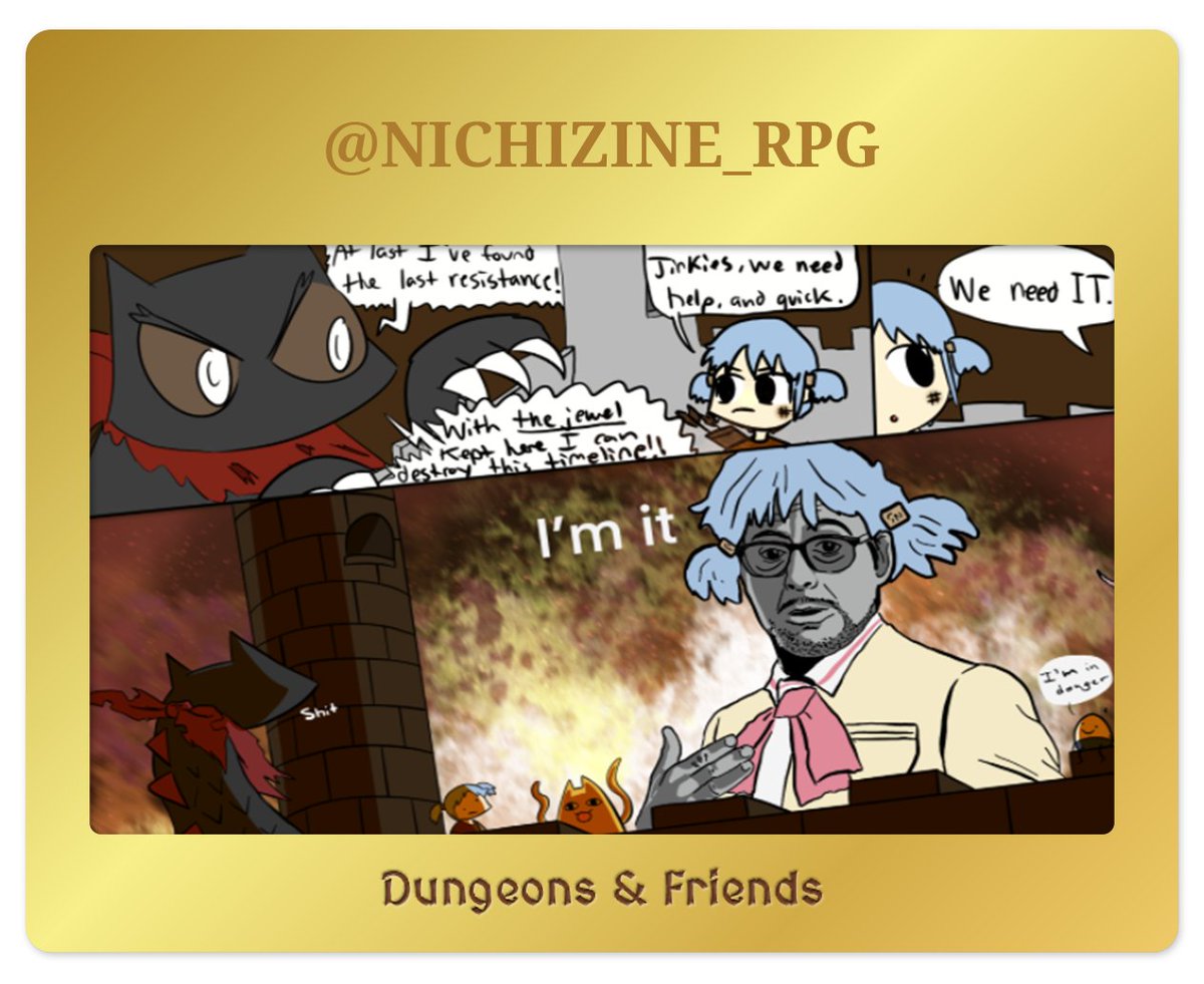 Some of our artists participated in a super special Kneecheejoe for @NichiZine_RPG! Make sure to check out all the amazing work that team has done and buy a copy when preorders open... right now!

Featuring art by <a href="/g_cory/">Cory Gangstermonkey</a>, <a href="/halikarnak/">hali</a>, <a href="/ReelDTP/">DTP</a> and <a href="/MevyLartinez/">ʟᴇᴠʏ ᴍᴀʀᴛɪɴᴇᴢ</a>