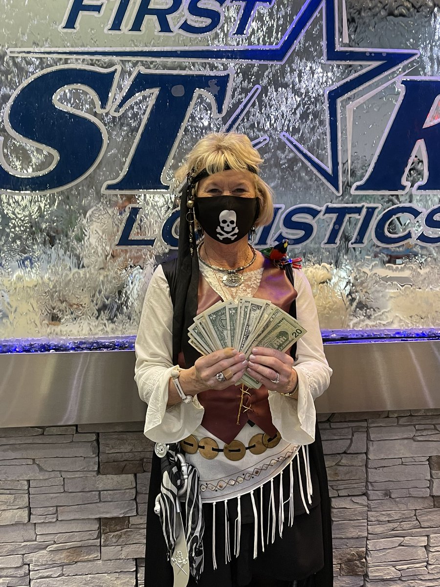 Firststarlog's tweet photo. After a tiebreaker- the Pirate has won the costume contest and was rewarded with the Money Machine. Congratulations!! #LifeatFirstStar https://t.co/ZguBLgEbG1