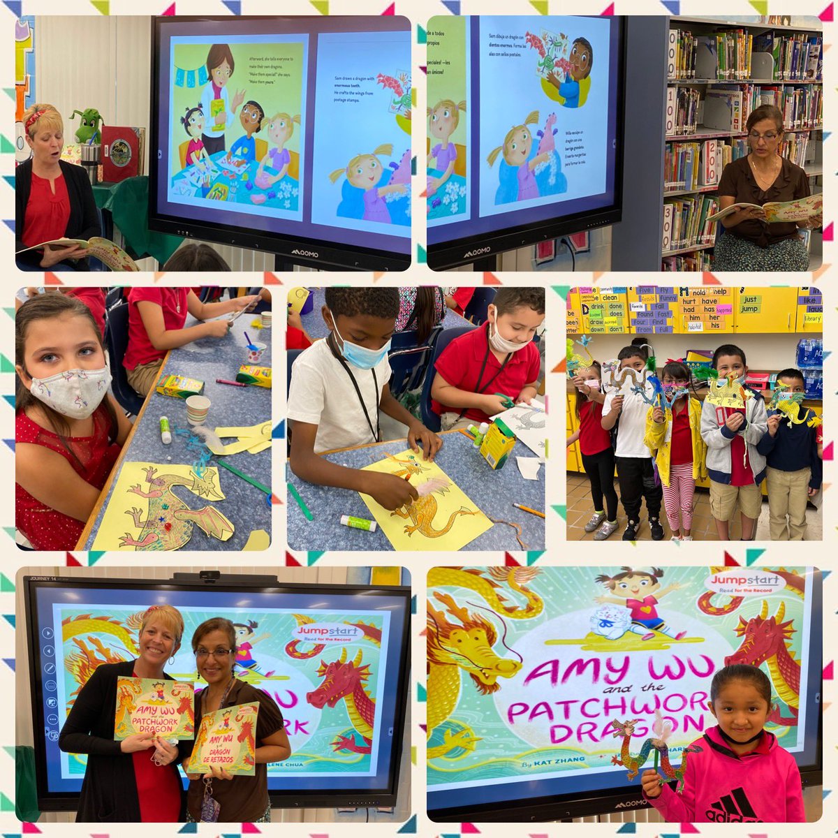 GoodmanBesece's tweet photo. Joining millions around the globe reading “Amy Wu and the Patchwork Dragon” with Read for the Record. Creating their own dragons was a fun time! @Bryan_Bulldogs @hubofschool @Jumpstartkids #readfortherecord  #earlyliteracy https://t.co/ADvfx8SYKR