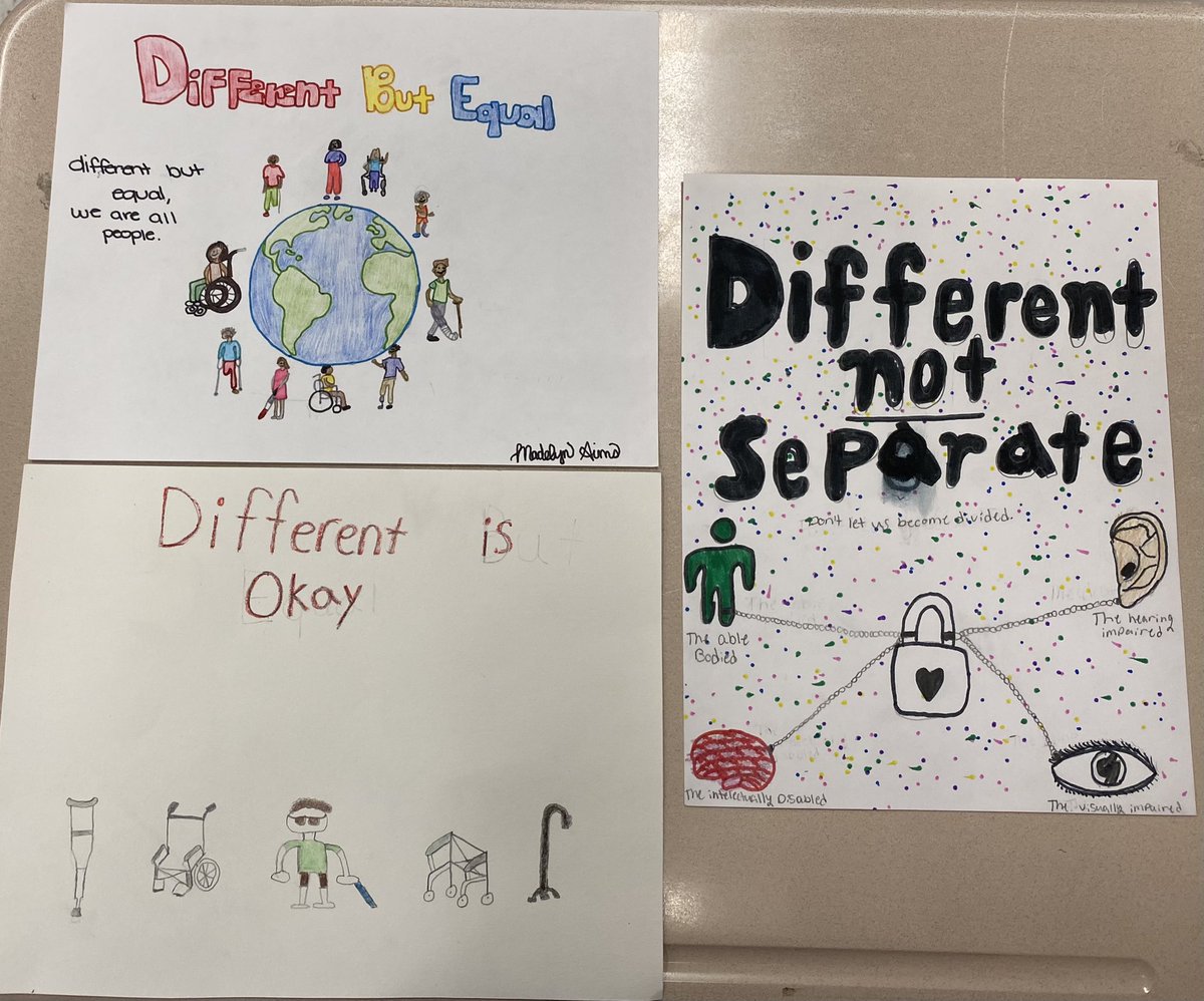 As #disabilityawarenessmonth comes to a close, here are some #awareness posters done by @ConradRedWolves freshmen Health Science students. @DFRCBlueGold