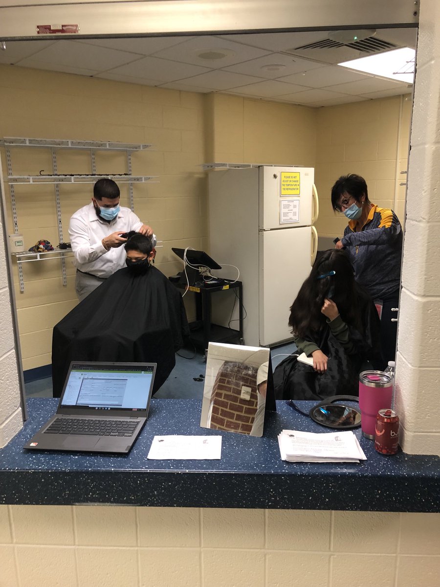 Thank you Abdiel Rivera and Cindy Seaman for joining us at CE Cole today and giving our students haircuts, mentorship and confidence . Thank you CE Cole for having us and Mr Baylor for your vision and leadership and ⁦<a href="/AlFutrick/">Dr. Alan Futrick</a>⁩ and ⁦<a href="/JMacharola/">Dr. Joseph Macharola</a>⁩ for the support .