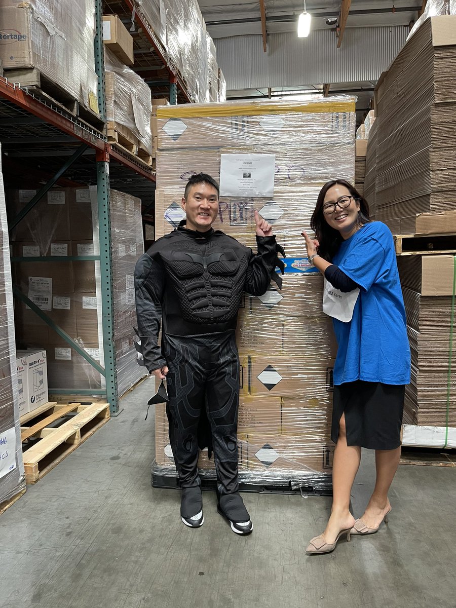 RikDaddy's tweet photo. As some of you know, @chuspkg has been donating thousands of cases hand sanitizer out for the past month or so. People have been thanking us, but the real thanks and recognition needs to go to Karen, CGETC, & @accessorygeeks. #TeamChu #SpreadPositivityNotGerms #HappyHalloween https://t.co/0EwgkifE8B
