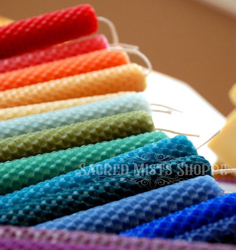 sacredmists's tweet photo. Hand-rolled beeswax, traditional wax, and vegan wax spell candles in over 40 colors are available now! Holders, too! Candles are an important part of spellcraft and rituals and our candles are made and blessed with sacred intent. #witch #spells #wicca 
https://t.co/m466RCNFL4 https://t.co/J6zhIi9ykk