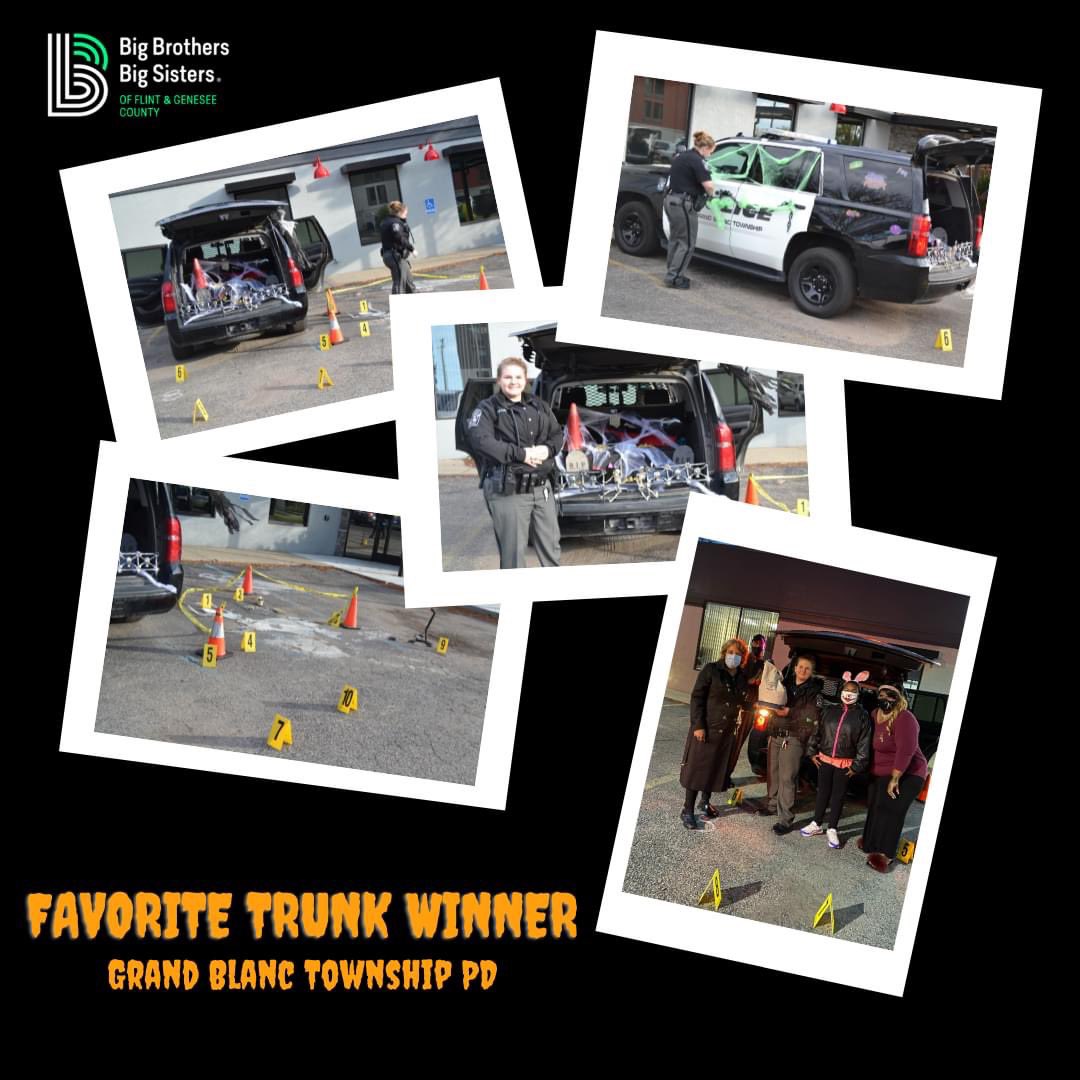 A Big THANKS to <a href="/bbbs_flint/">Big Brothers Big Sisters of Flint & Genesee County</a> for inviting us to their #TrunkOrTteat We had a great time - Ofc. Methner was even voted the favorite trunk winner. #DefenderOfPotential #BigsInBlue
