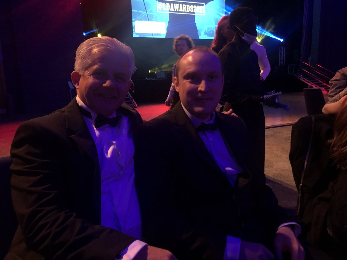 With Stephen Adamson @C4Cgroup #ldawards2021 finalist in #SportingChance for awesome work promoting well-being for adults with learning disabilities. Have a good night all @LDAwards2021