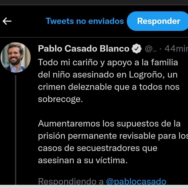 Imagínate ser el líder de la oposición y tener que borrar un tuit sobre el asesinato de un niño porque no conoces el Código Penal...
