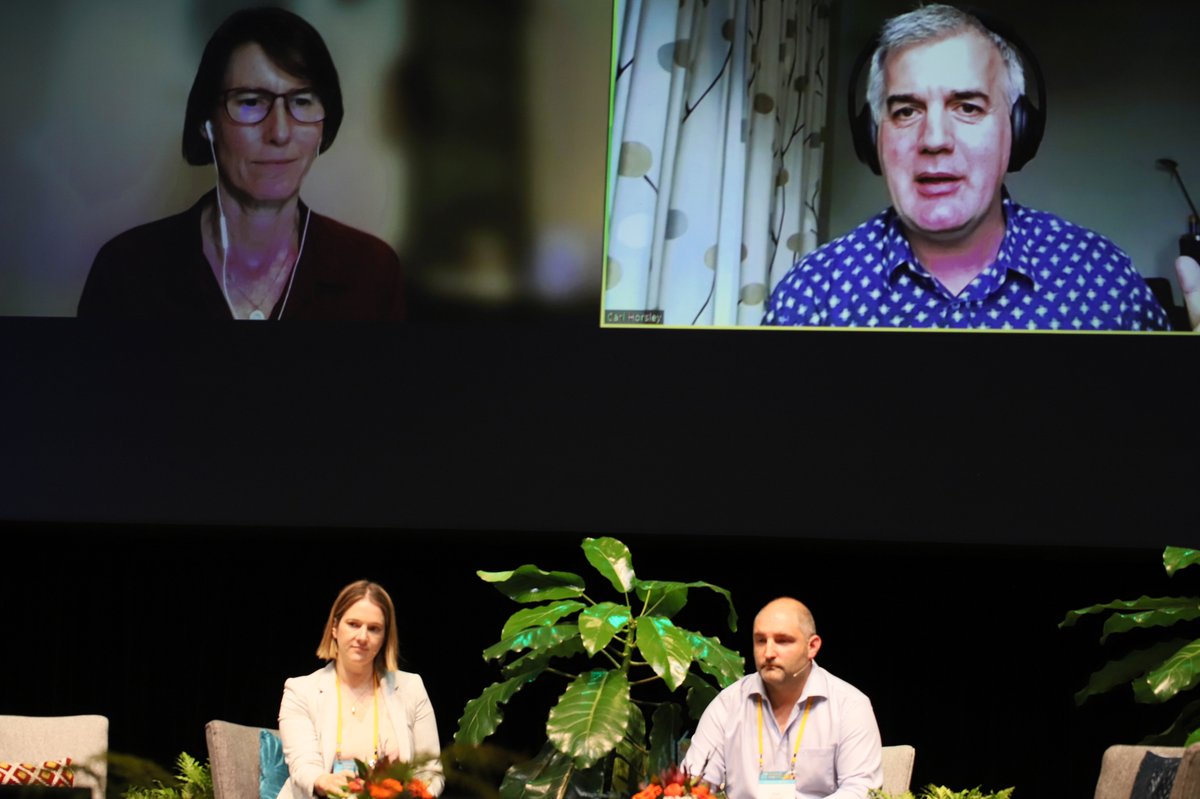 NZ_ASM's tweet photo. Professor @SocraticEM & Dr @HorsleyCarl join Dr Kelly Tarrant & Dr Dan Hartwell for the Plenary Q&A Session for Simulation.
#NZASM21 #MedEd #anaesthesia @Christchurch_NZ @TheNZSA @ANZCA https://t.co/d5aDhILyGL