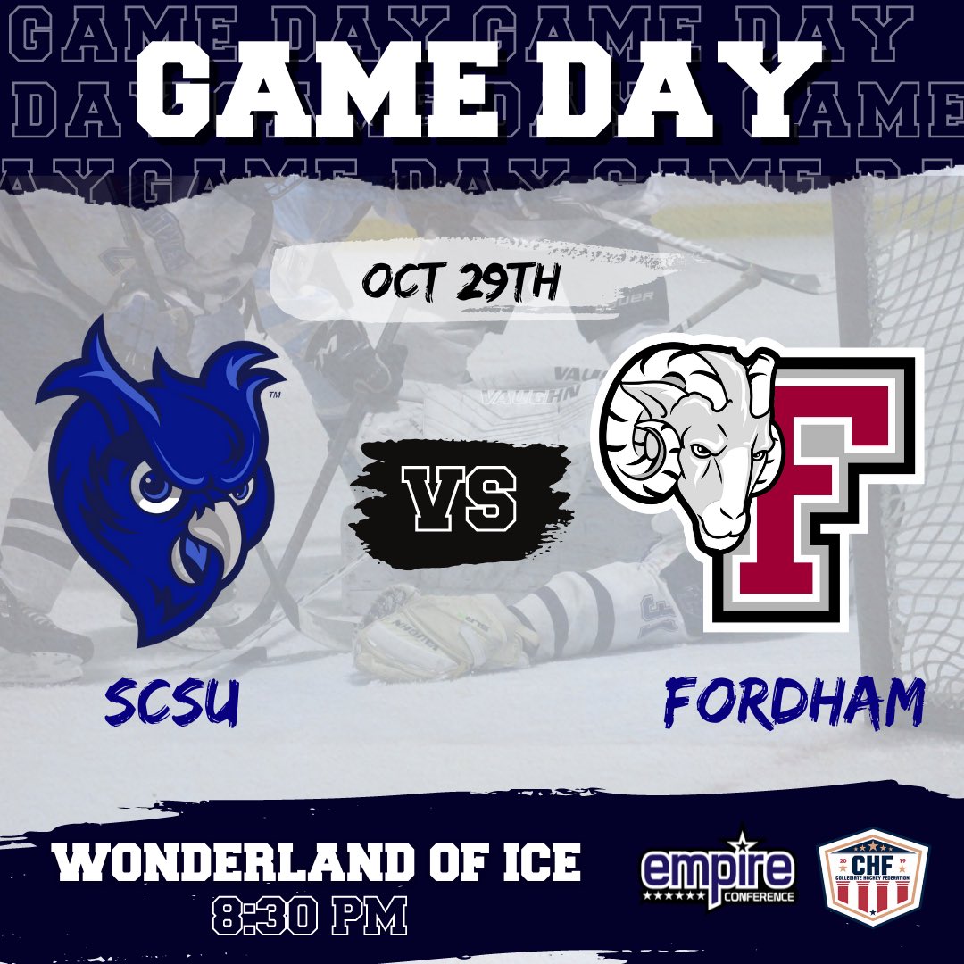 The Owls take on the Fordham Rams tonight at 8:30PM in an Empire Conference showdown at the Wonderland of Ice.
#chfhockey #empireconference #owlshockey