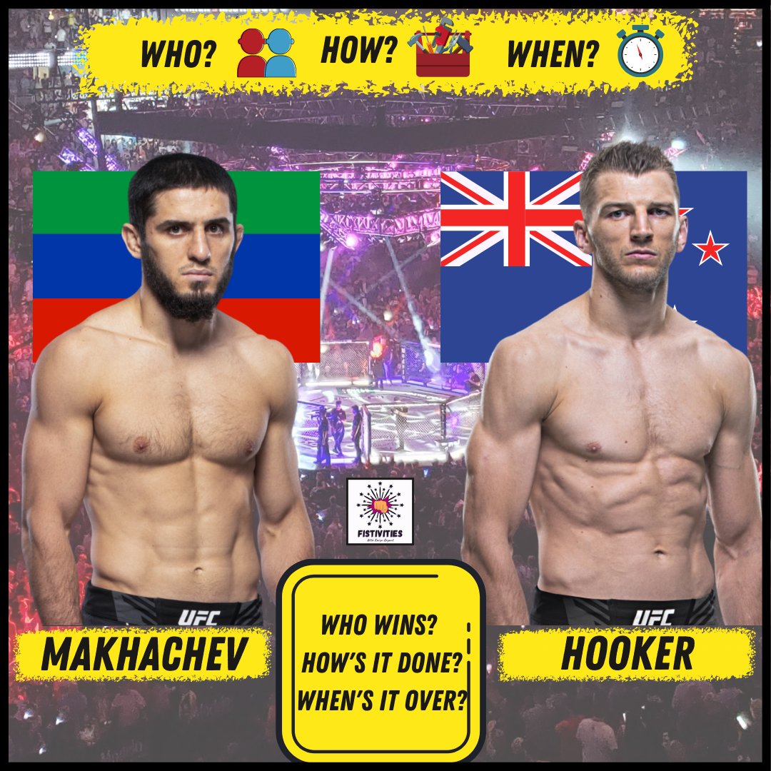 fistivities's tweet photo. What a match-up!!!! 🔥🔥🔥
#IslamMakhachev vs #DanHooker: What's your #WhoHowWhen prediction? 
WHO wins? 👥
HOW’S it done? 🧰
WHEN’S it over? ⏱

#UFC #MMA #MMAtwitter https://t.co/cTZOlqvWXo