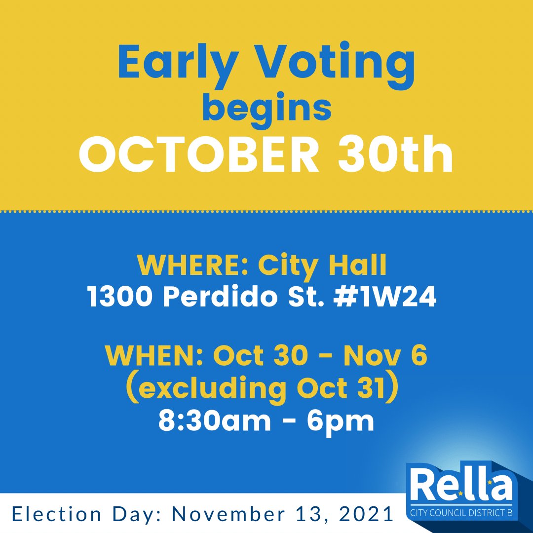 teamrellaz's tweet photo. Hate waiting in line? Like to be ahead of the curve? Early voting Begins TOMORROW October 30! https://t.co/1qQvBCdovG