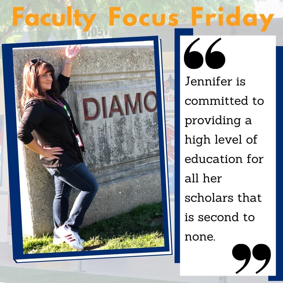 DiamondValleyMS's tweet photo. Jennifer Martinez, 8th Grade Math Teacher at Diamond Valley Middle School, was selected as the Faculty Focus Friday from HUSD. Way to go Mrs. Martinez!💎#dvmsdiamondminds #husdpremier https://t.co/I2BnWekleq