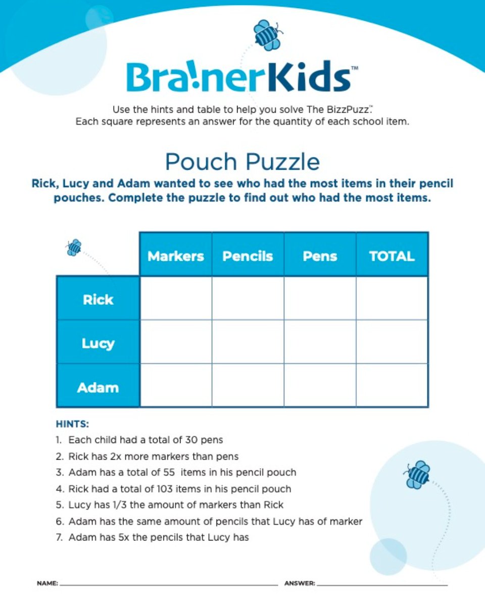 BrainerKids's tweet image. Heading into this holiday weekend with some more #einsteinpuzzle fun! Who can solve this? Which one of our puzzles has been your favorite so far? Comment below!