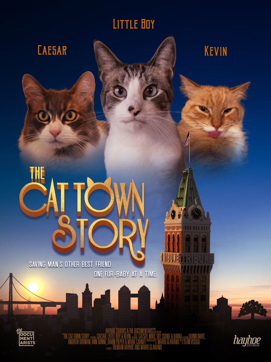 HayhoeStudios's tweet photo. Hapoy National Cat Day Everyone! Here's the official poster for "The Cat Town Story" coming this December! #NationalCatDay2021 #nationalcatday #cattown #catdocumentary https://t.co/LMonwjG46F