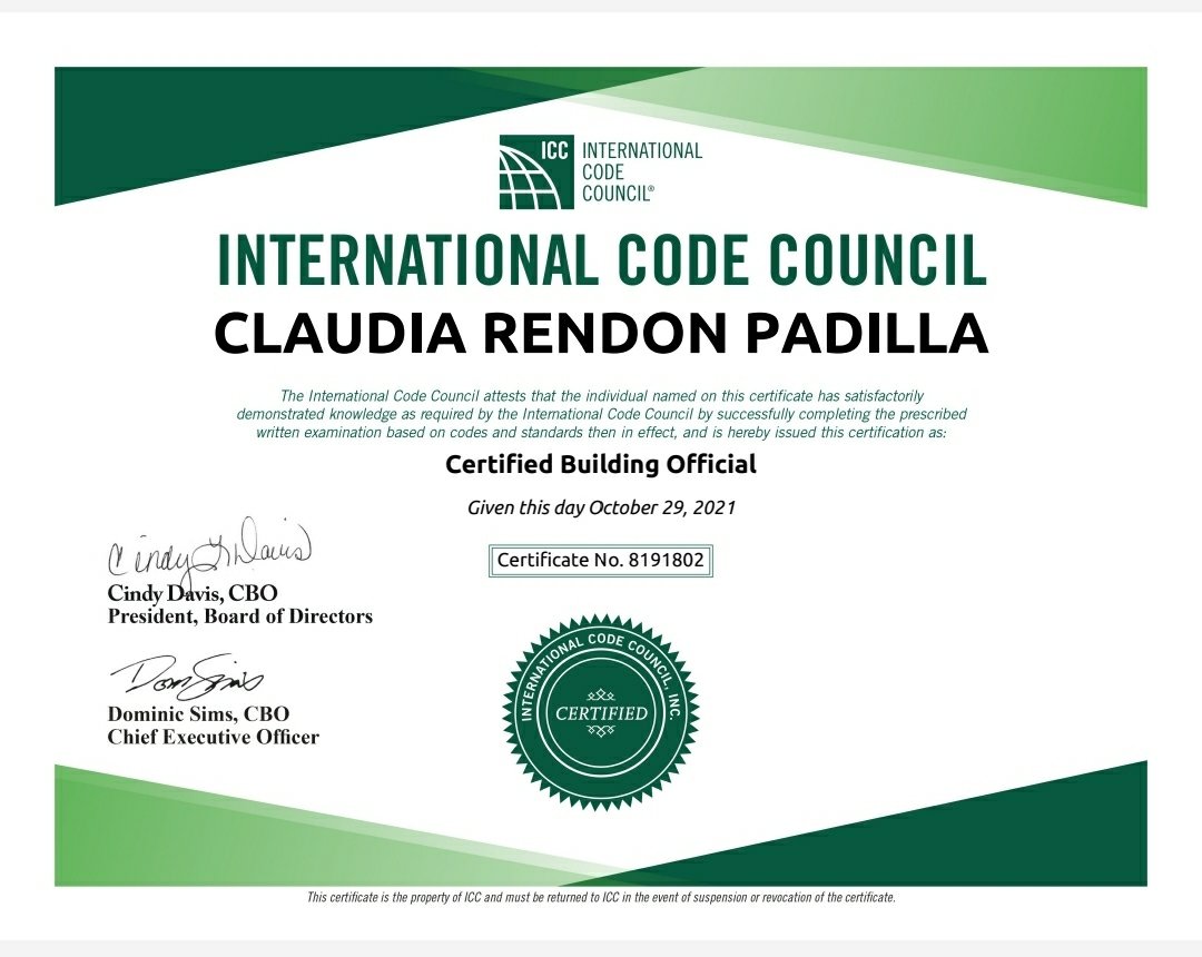 TriDesignLab's tweet photo. At Tri Design Lab we are glad to share that after hard work, @ClauRendPadilla is now a Certified Building Official, and Building Codes Specialist.
#buildingcodesspecialist #certifiedbuildingofficial
#InternationalCodeCouncil
#TriDesignLab https://t.co/z28k7nXFgz https://t.co/JlGkZAJwsH