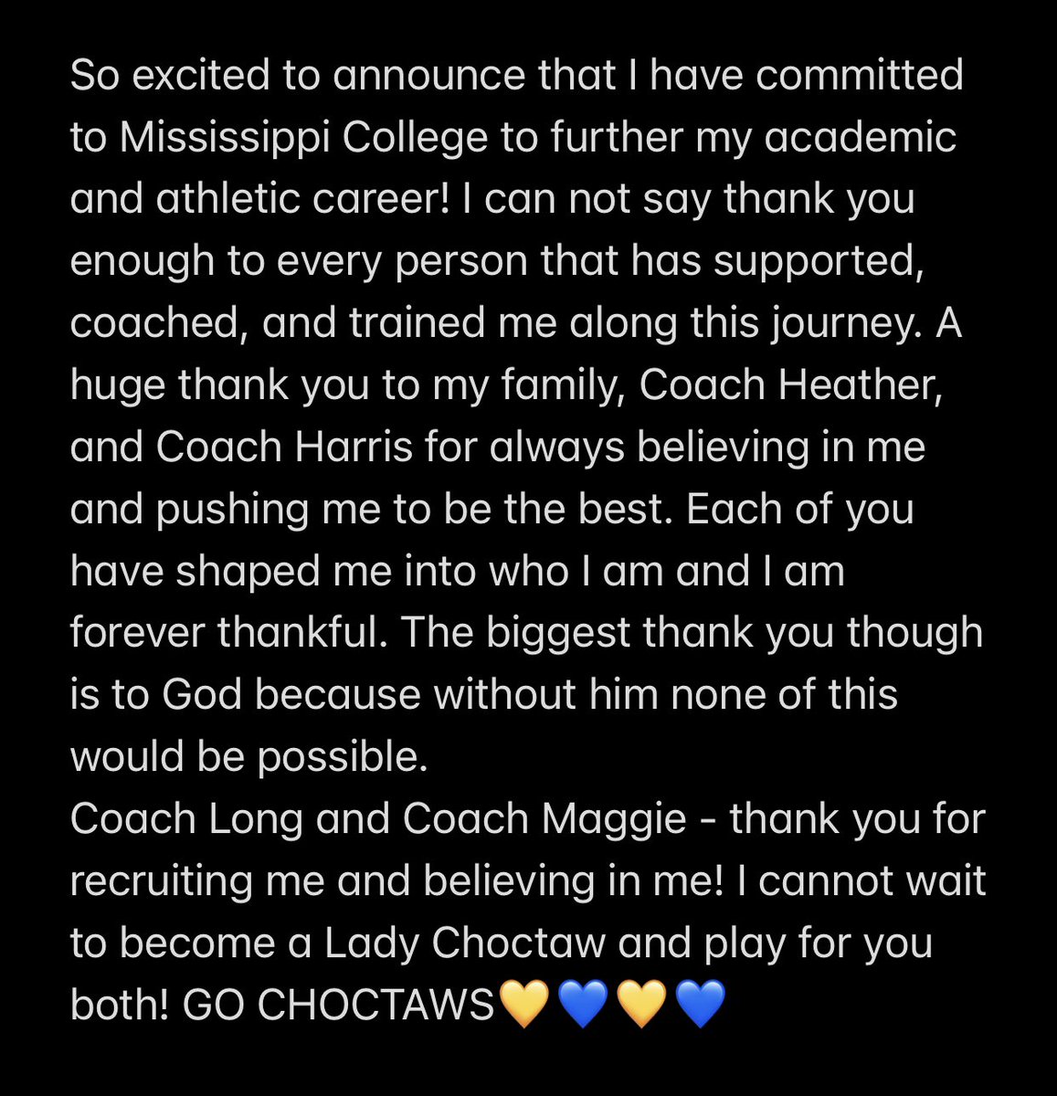 💙💛💙💛💙 <a href="/GoChoctaws_WBB/">Mississippi College Women's Basketball</a>