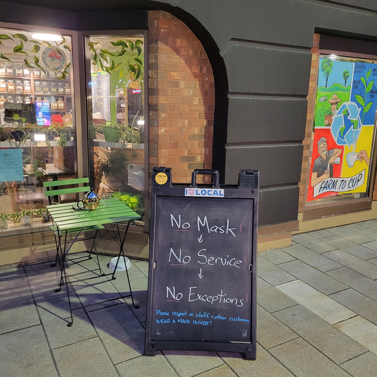 4th week in a row where protesters are trying to enter my shop unmasked. Sitting in the front denying entry to unmasked individuals. So tired of this.