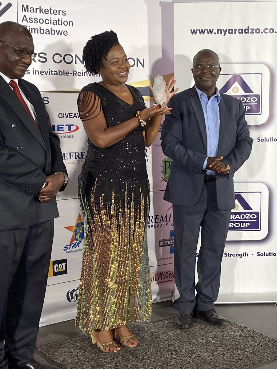 Tatenda Marongwe scoops Top Marketer of the Year Award at the #ExceptionalMarketingAwards  <a href="/ZimnatOfficial/">Zimnat</a>