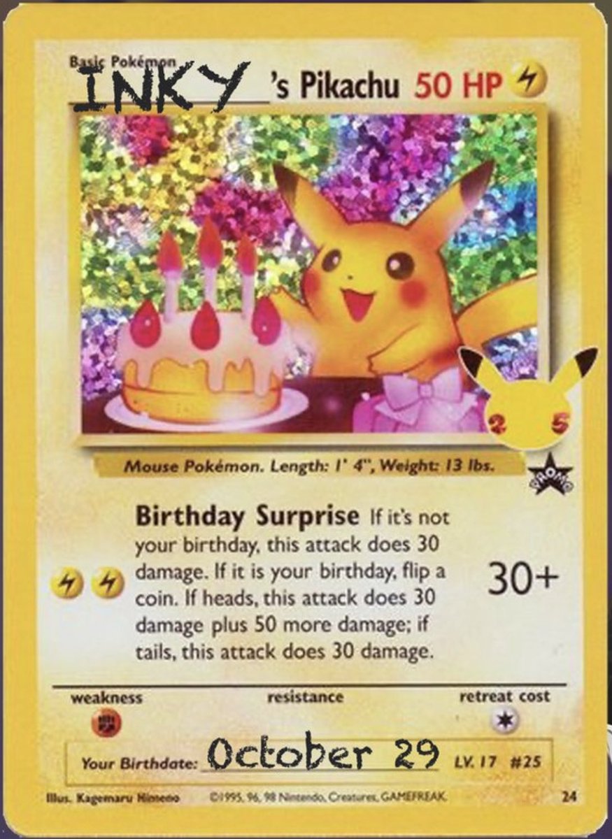 lostnlongbeach's tweet photo. HAPPY BORN DAY INKY Make sure you tune in tonight over @PokedexSTX on #Twtich for the Birthday Day stream.
#SnipeIt #ForeverClowning #PokeFam #PokemonCelebrations https://t.co/NGAUg8yCqt