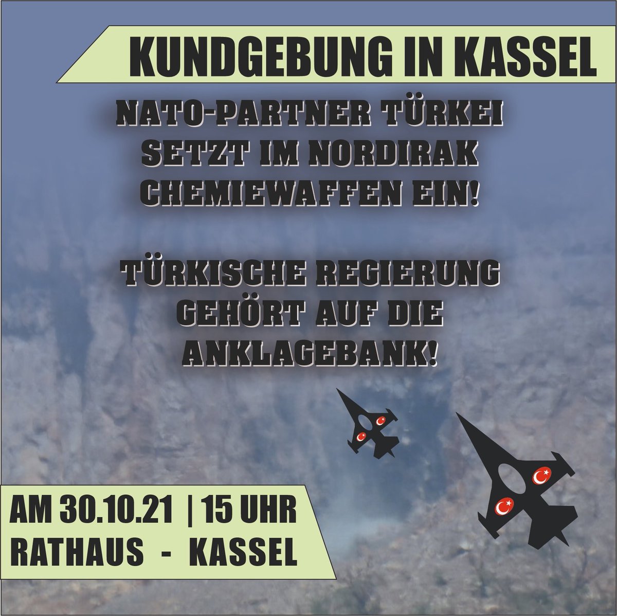 NckKassel's tweet image. Der türkischen Kriegspolitik muss endlich eine Grenze gesetzt werden! 
Wir treffen uns um 15 Uhr vor dem Kasseler Rathaus und hoffen auf Euer kommen. 
Gemeinsam gegen den türkischen Faschismus!

#Kassel #DefendKurdistan #DefenRojava #Basur #Guerilla