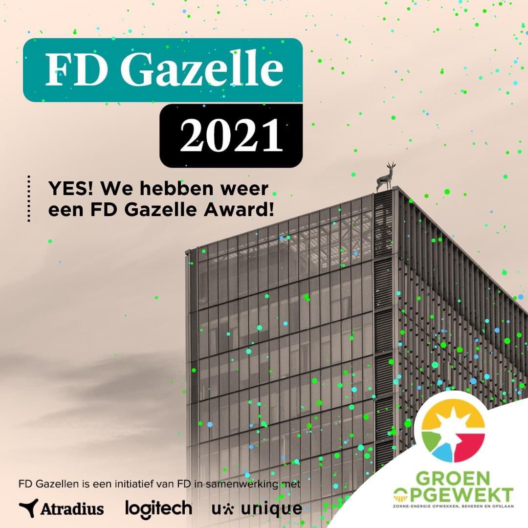 YES! In the pocket ✅ #Goedemorgen 

GroenOpgewekt | Nr. 1 in zonne-energie wederom één van de 691 snelst groeiende bedrijven van #Nederland en daarmee bekroond, net als 2020, met de #FD GAZELLE AWARD 2021 🎉 

Check 👉 groenopgewekt.nl/actie/

#zonnepanelen #Meppel #Hengevelde