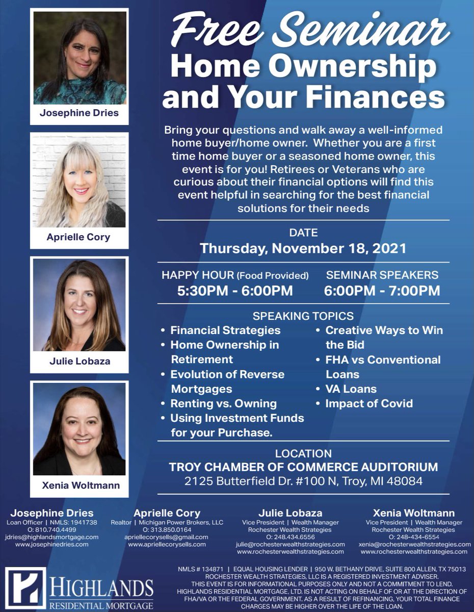 DriesJojo's tweet photo. Back by Popular Demand: Home Ownership and Your Finances #homepurchase #refinance #financialliteracy #economy #finance #metrodetroit #mortgages101 https://t.co/Xdx9lWi9F6
