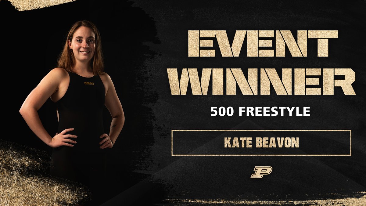 500 Free: Kate Beavon completes the sweep of the distance events. She teams up with <a href="/AbbyJahns/">abby</a> for another 1-2 finish for the #Boilermakers. #BoilerUp 

Kate's Winning Time: 5:02.54

Live Results: boile.rs/SwimLive
Diving Scores: boile.rs/Diving102921