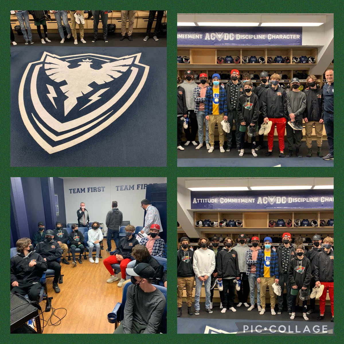 EO U15 Wild had the amazing privilege to meet with head coach of the Sherbrooke Phoenix Stéphane Julien. Private tour of their facility, dressing room and many words of motivation for these young men to bring home 
#teambonding #gophoenix 🔴🟢