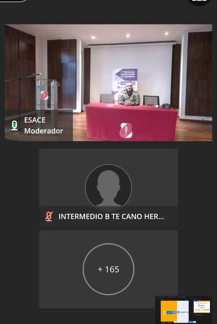 FONDETEC2014's tweet photo. #AEstaHora compartimos con 185 Oficiales del curso INTERMEDIO II de ascenso de Oficiales de grado Teniente a Capitán en la #ESACE del @COL_EJERCITO ➡️ Un espacio donde socializamos de manera virtual, el servicio jurídico, gratuito y especializado de @FONDETEC2014. https://t.co/Niy1f9p4XA