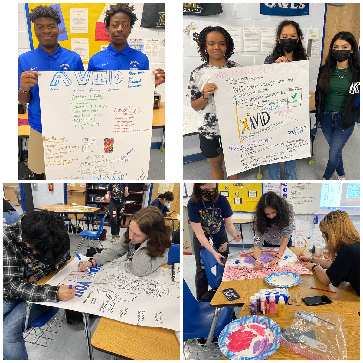 ARMWOODHSAVID's tweet photo. “Week of Possibilities” starts next week as students pick their electives for 22-23! AVID students worked hard to show their pride and explain why Hawks should pick AVID! @Armwood_HS @HCPS_AVID #deckthehalls #avidpride https://t.co/3yapRIl6tX