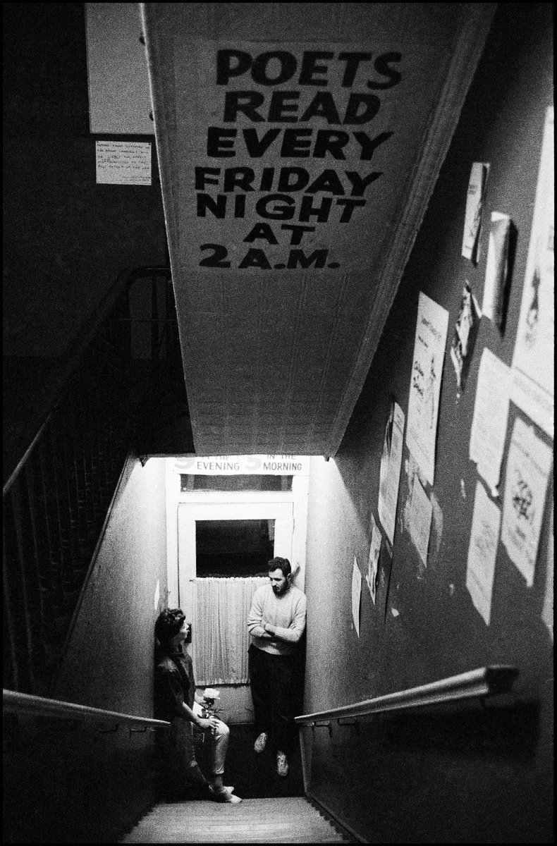 sim_barr's tweet photo. It’s #FridayNight!
Poets Read Every Friday Night at 2 A.M. - The #SevenArtsCafe, photographed by #BurtGlinn in 1959.
#itsfridaynight #poetryreading #photographer #photography #7artscafe #blackandwhitephotography #beats #beatsociety #beatpoets #beatculture #thefifties https://t.co/pLIxnzR22z