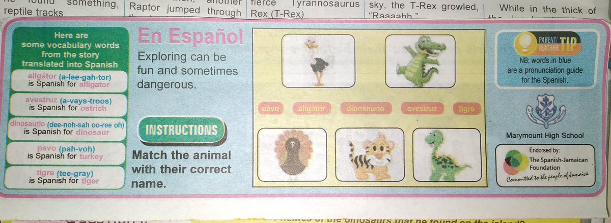spanishjamaican's tweet image. Pls check out the weekly Spanish activities for your young ones @JamaicaObserver. Thank you @marymounthighschool #spanishmatters #learningcorner