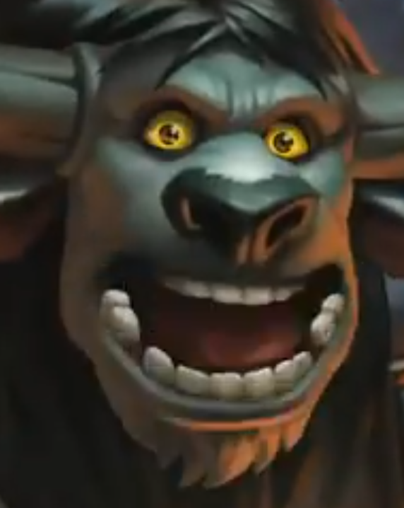TheAtterane's tweet photo. @PlayHearthstone Smite when looking forward is awful, it's like something out of Wallace and Gromit or a deepfake video. And yet in that one shot with VanCleef he looks really good! https://t.co/svBLoJ59sL