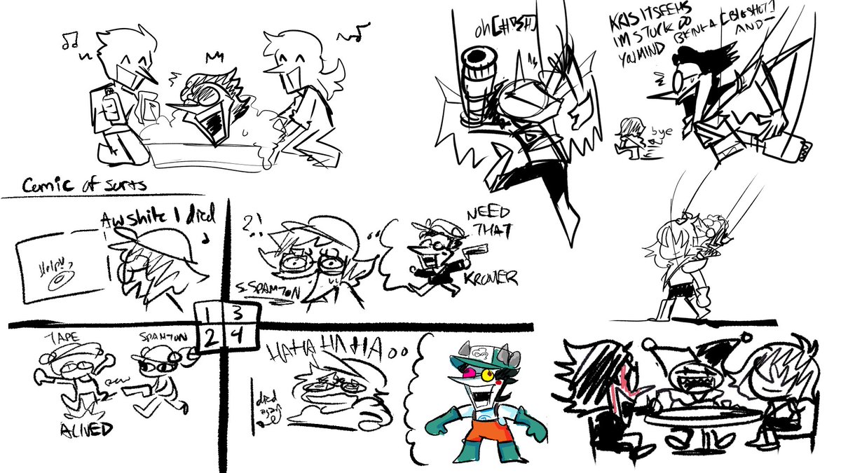 #DELTARUNE #spamtober #spamton 
Day 29 - Collection of old doodles 