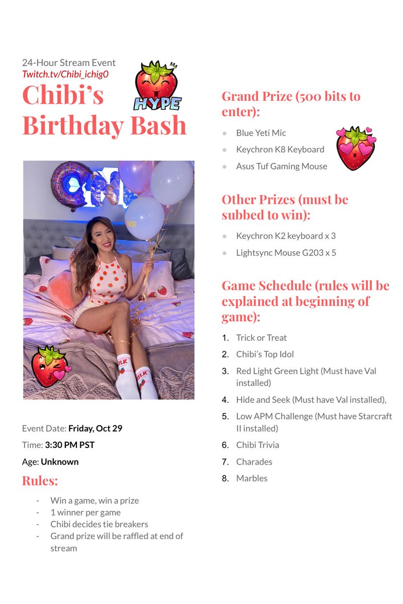 My 24-hour squid game birthday party is starting soon! Will be streaming at 4:30 PM today. Hope to see you there!!