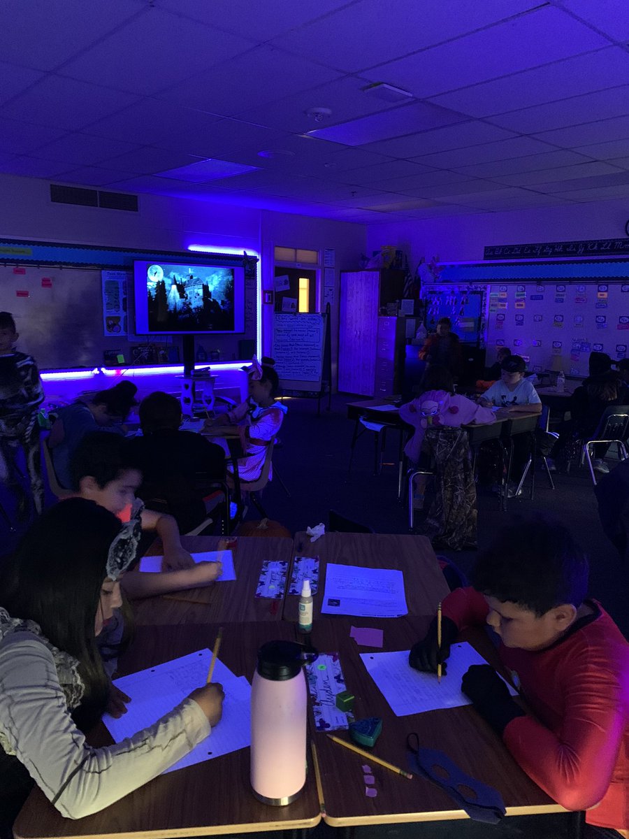 RedmonRoos's tweet photo. Friday fun day Halloween style! Reviewing decimals on a number line with some minute to win it games and spooky story writing. #crockettroos #roomath #roosread #whywisd https://t.co/ThgoF6tZbb