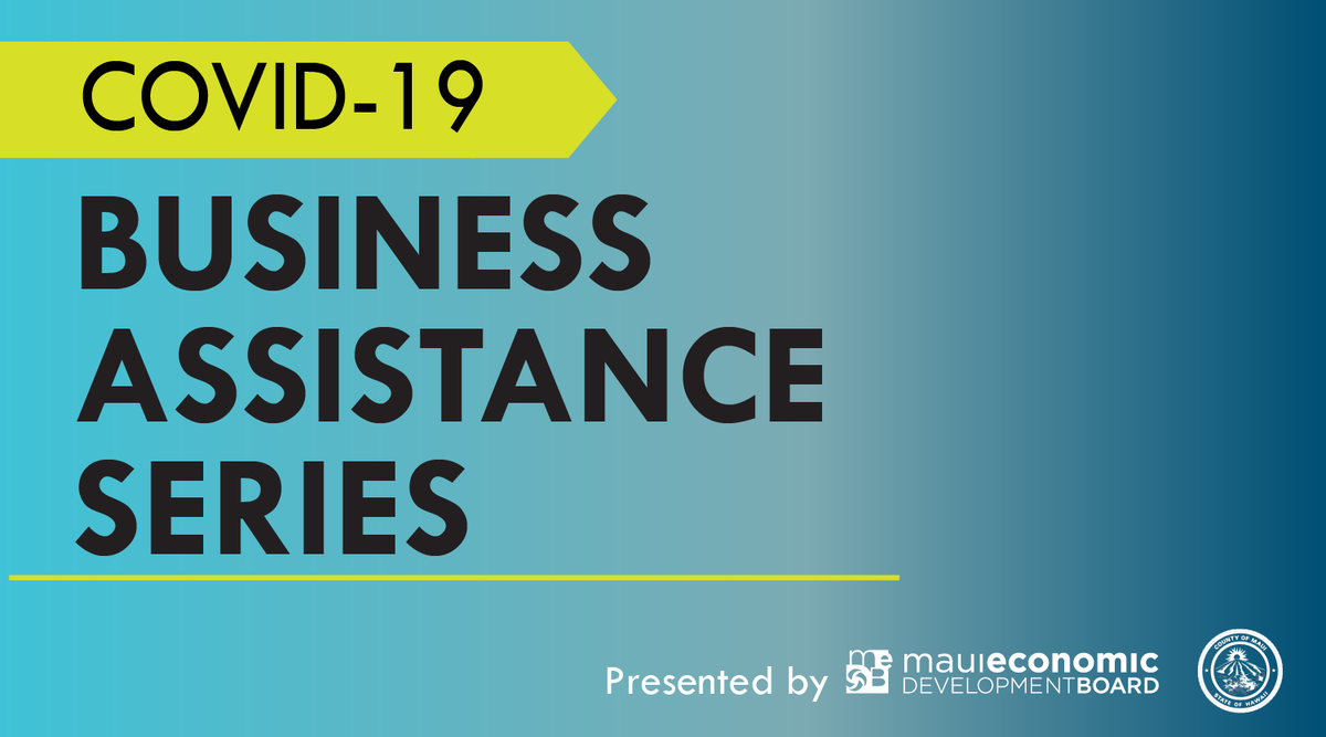 MEDBinc's tweet photo. New BizAssist webinar announced for November 10. Join us for an an update and overview of the funding opportunities available to small businesses of Maui County as together we all navigate the path to recovery. 
https://t.co/x3hrstgo5J https://t.co/zHTh2PDalS