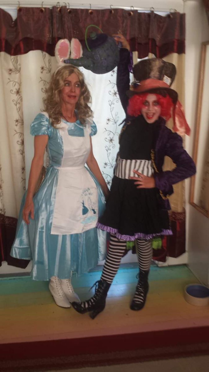 Manhattan Wood and her grandmother Audrey Wood celebrating a Halloween past.