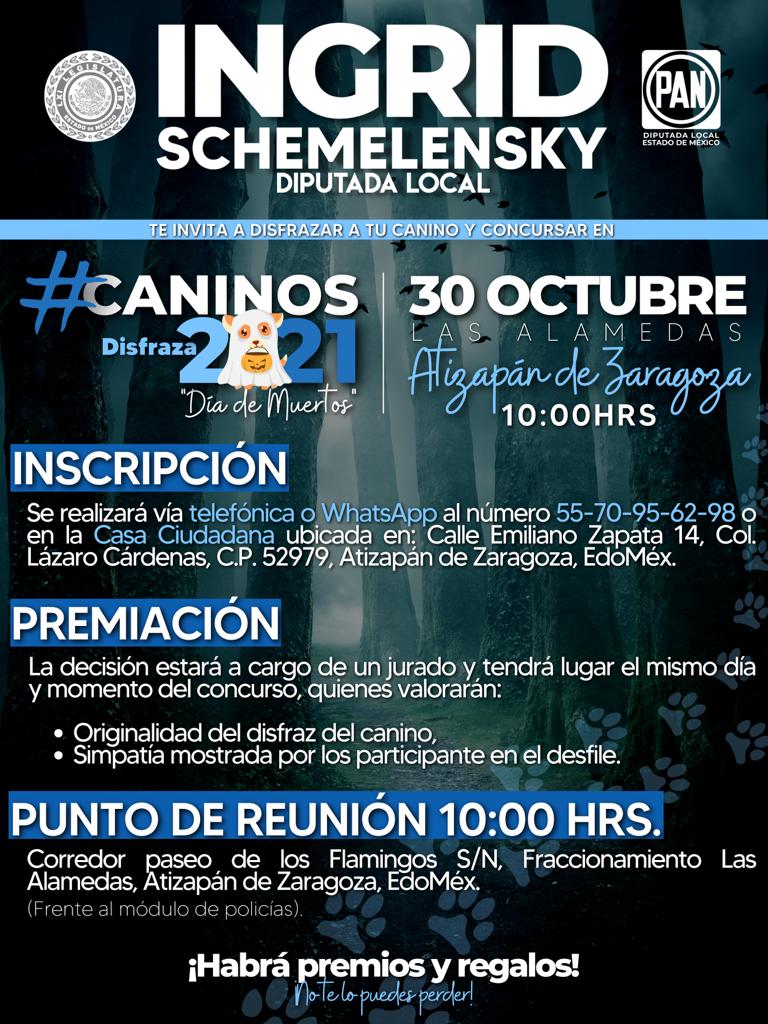 revista_pendulo's tweet photo. @IngridKSC invita al concurso #DisfrazaCaninos2021 la cita es el 30 de octubre a las 10 hrs en #LasAlamedas habrá premios y regalos #DiaDeMuertos https://t.co/9SFXttESLG