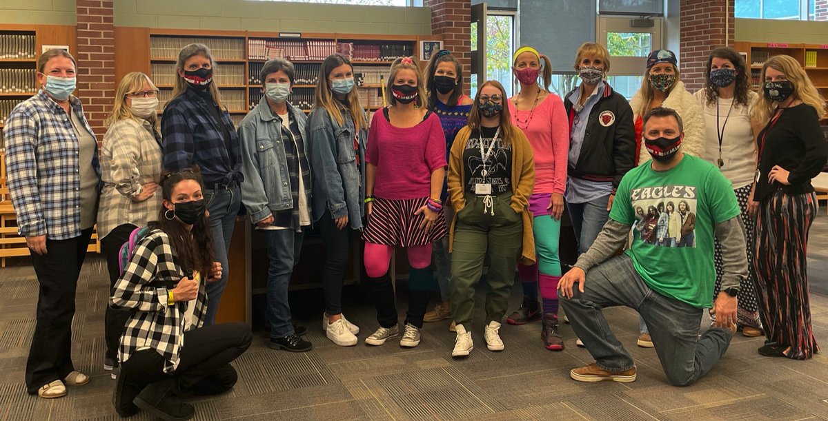 MSW Decades Day for Spirit Week: representing the 70s, 80s and 90s. Such a FUN STAFF! #MSWISAWESOME