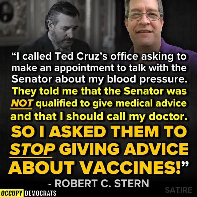 jilevin's tweet photo. Don't go to Ted Cruz for medical advice. https://t.co/LcEEjHvSZr