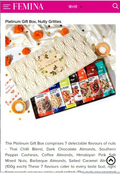 nuttygritties's tweet photo. Our burst of 7 flavors, Platinum Gift Box is getting huge attraction😍

Another interesting feature by @FeminaIndia 💖

Give it a read: https://t.co/FFv1lA3ETb

#GourmetGifting https://t.co/bt1fncMqa6