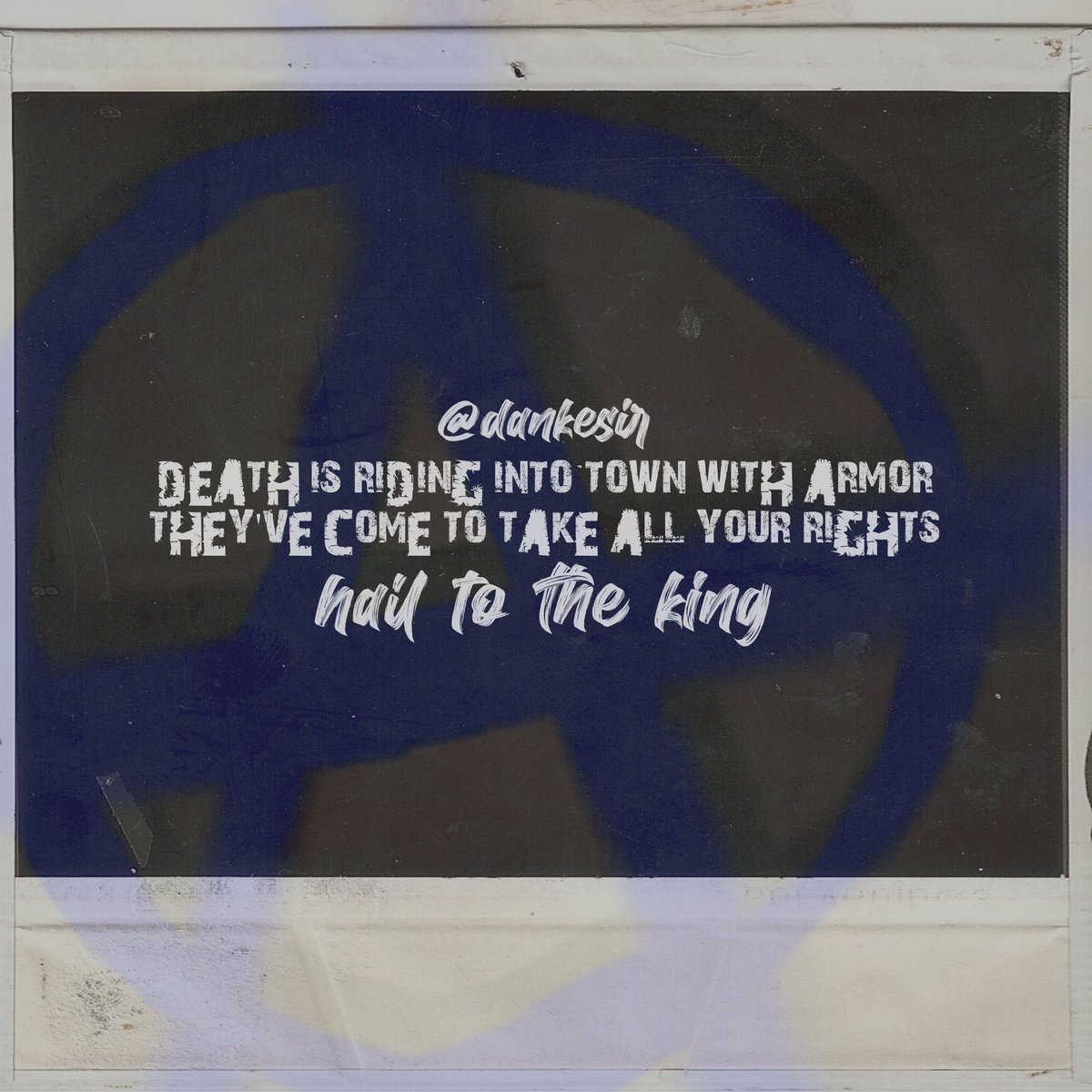 dankesir's tweet photo. ᅟᅟ
ᅟᅟ       h 𝖺 i l   t o   t h e   𝗸 𝗶 𝗻 𝗴,
      ᅟᅟ h 𝖺 i l   t o   t h e   o n e,
      ᅟᅟ iron  first  to  claim  it  𝖺ll.
ᅟᅟᅟᅟᅟᅟᅟᅟᅟᅟᅟᅟᅟᅟᅟᅟᅟᅟᅟᅟᅟᅟᅟᅟᅟᅟ https://t.co/x2oe8xAOkb