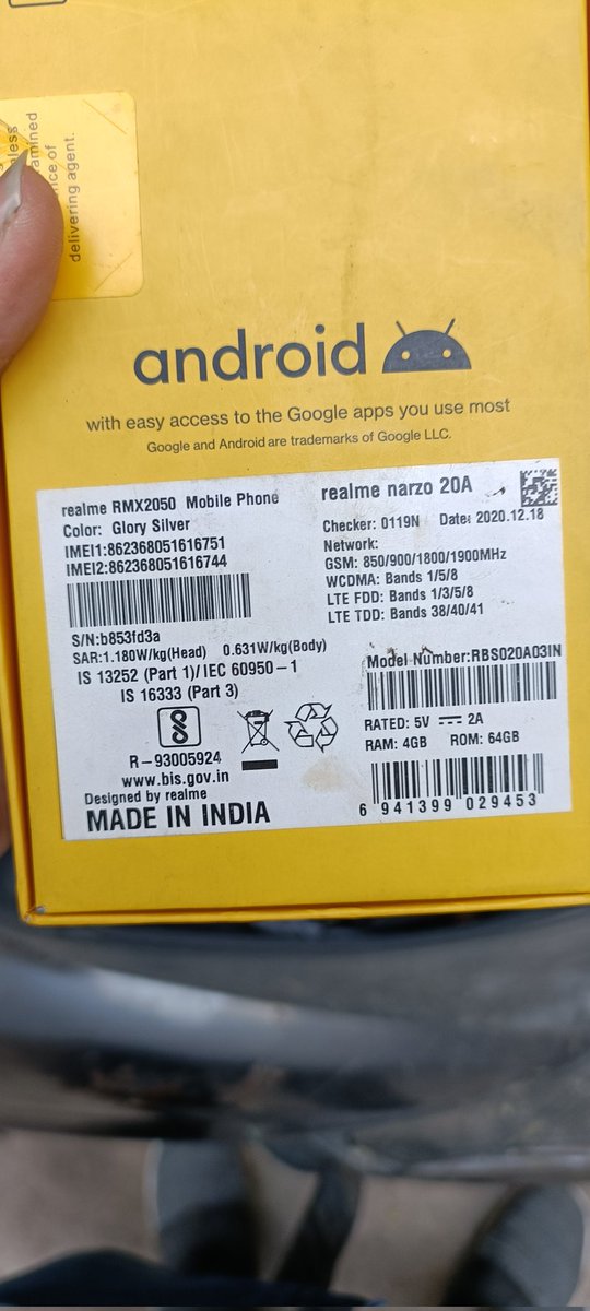 jainarchit00007's tweet photo. Realme narzo 20A 29/10/20121 ko phn charging k time p fata service center vale khere h iska kuch ni hoga phone under warranty hai shukr ye h phone time rehte hue dur fek diya gya .please
 @realmeIndia 
@realmeTechLife 
@realmecareIN 
Please look in to matter ASAP
@jagograhakjago https://t.co/QDmZvTjcmI