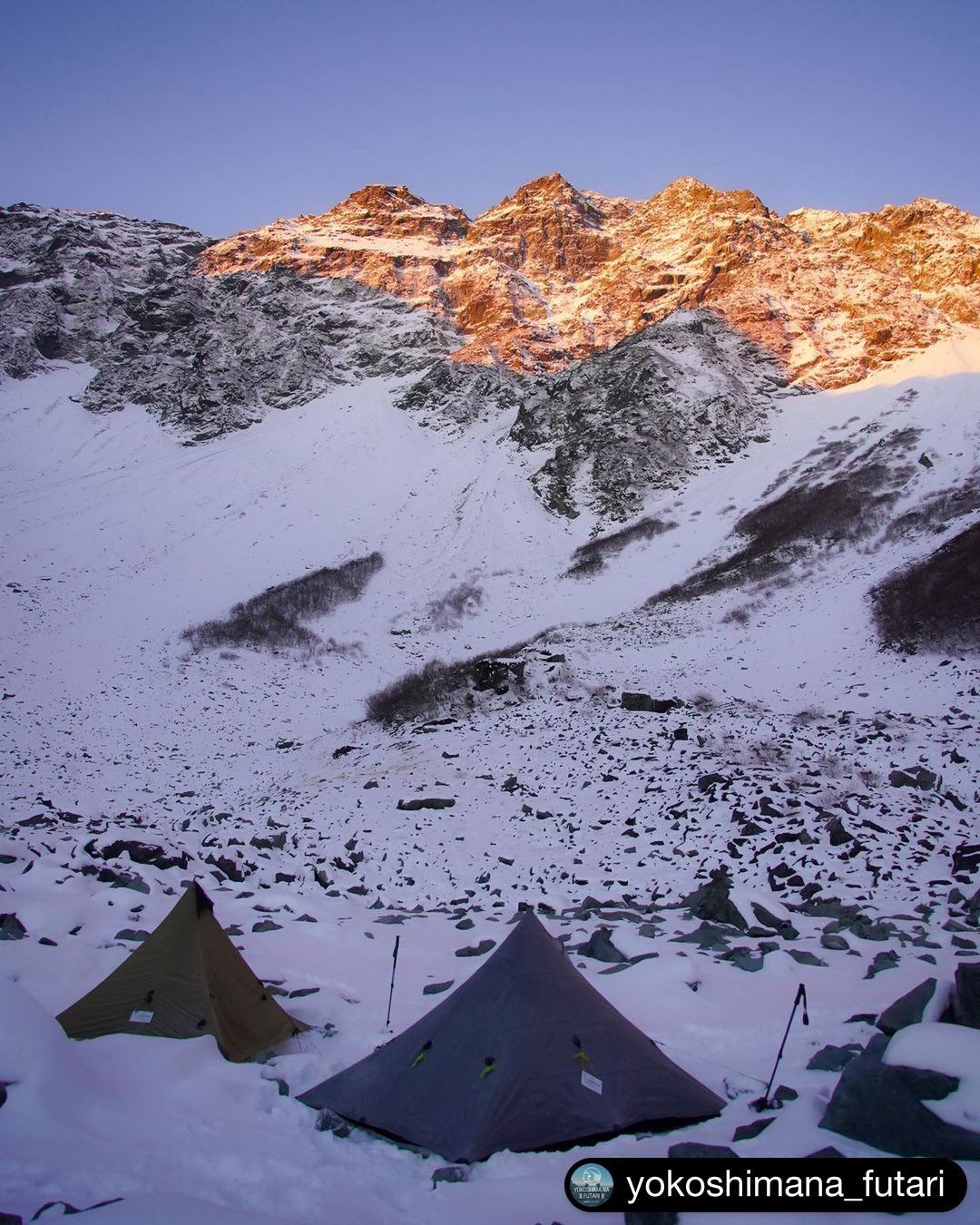 Locus Gear Khufu Hb And Hapi Dcf B At Karasawa Hut Campsite With A Fair Amount Of Snow Thanks Repost From Yokoshimana Futari くみる Kumiru とやっとローカス村 村民2人 作れた 雪山にローカスかっこいい